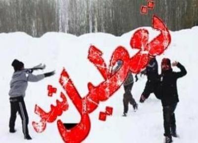 بارش برف مدارس کرمانشاه را تعطیل کرد